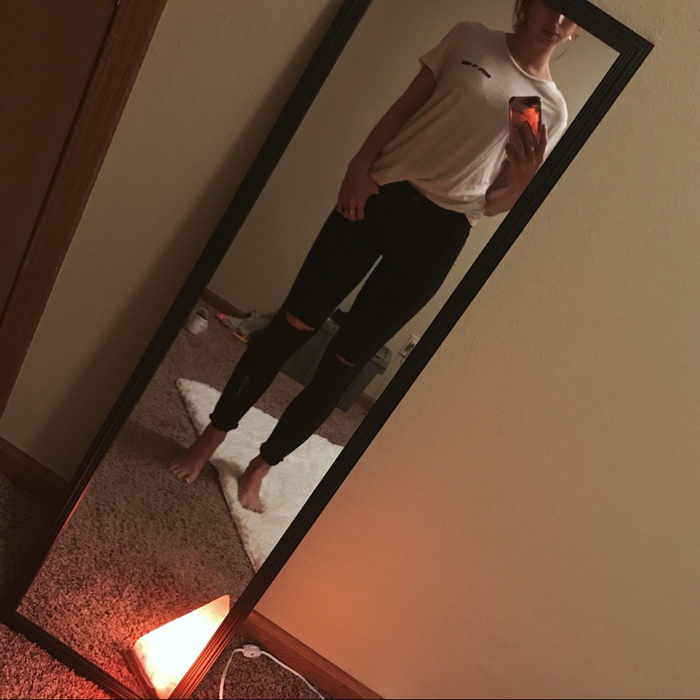 Black High Rise Skinny Crop Jeans